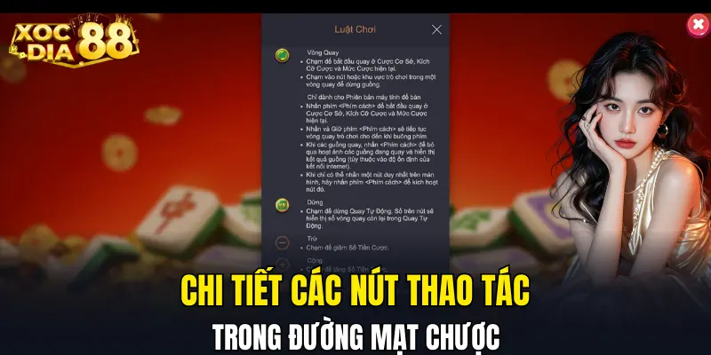Chi tiết các nút thao tác trong Đường Mạt Chược