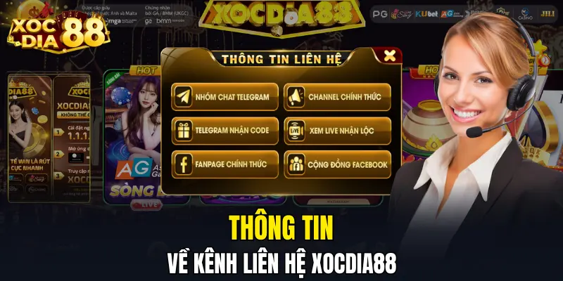 Thông tin về kênh liên hệ XOCDIA88